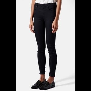 Topshop Mid-Rise Leigh Moto Jeans